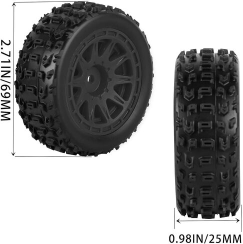 إطارات عجلات RC مسبقًا ل 1/18 سيارة زاحف Typhon Grom RC ، إطارات مطاطية العجلات البلاستيكية قبل العربات العربات ، إطارات الطرق السريعة ، 4 مساءً أبيض in Saudi Arabia