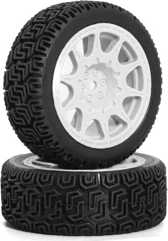 68mm 4 PCS 1/10 Runflat Tire 1.9 inch Rally Tire L001 for 1:10 Tamiya xv02 Maze Tire Lc PTG Off-road 94123 Kyosho FW06 etc. (white) in Saudi Arabia