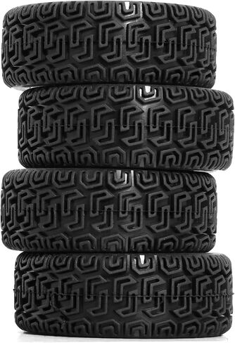 68mm 4 PCS 1/10 Runflat Tire 1.9 inch Rally Tire L001 for 1:10 Tamiya xv02 Maze Tire Lc PTG Off-road 94123 Kyosho FW06 etc. (white) in Saudi Arabia