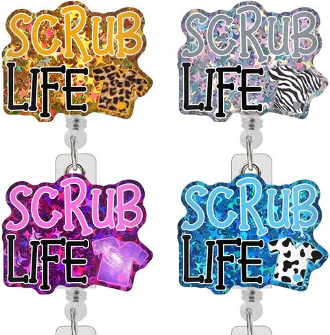 JBKHDTB-4pcs Retractable Badge Reel Holder ID Clip with Rotating Alligator Clip ID Card Holder Gifts in Saudi Arabia