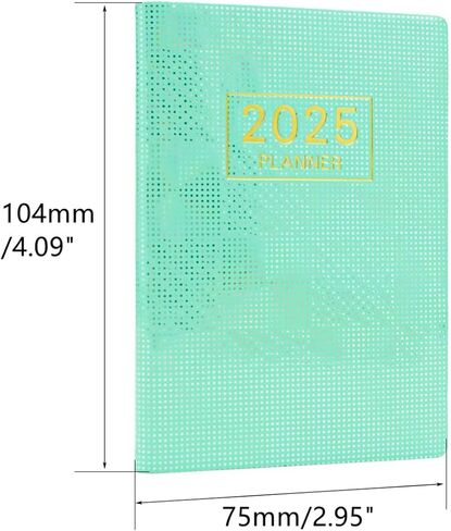 Mogoostry 2025 Pocket Planner Mini Weekly Planner 3 "× 4" Starlight Black Leather 2025 Pocket Notepad Daily Calendar Plannner in Kuwait