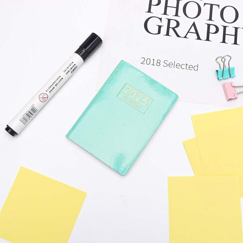 Mogoostry 2025 Pocket Planner Mini Weekly Planner 3 "× 4" Starlight Black Leather 2025 Pocket Notepad Daily Calendar Plannner in Kuwait