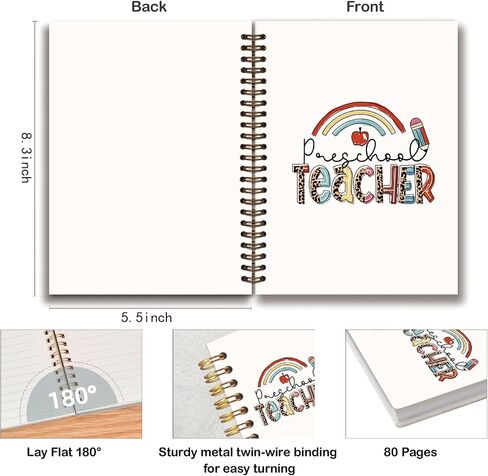 Teacher Notebooks,Teacher Appreciation Gift,Ruled Hardbound Journal,Teacher Writing Notebooks School Office Supplies,Teach Love Inspire Spiral Journaling Notebook in Saudi Arabia
