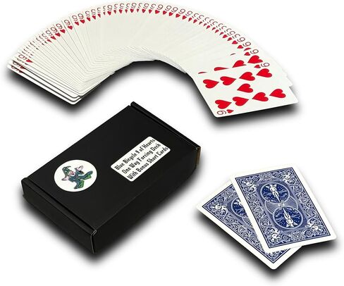 Ted's Sterling Magic Bicycle One Way Force Deck Trick Kit with Bonus Short Cards, Blue Back Hearts (Queen) in Kuwait