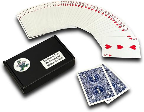 Ted's Sterling Magic Bicycle One Way Force Deck Trick Kit with Bonus Short Cards, Blue Back Hearts (Queen) in Kuwait