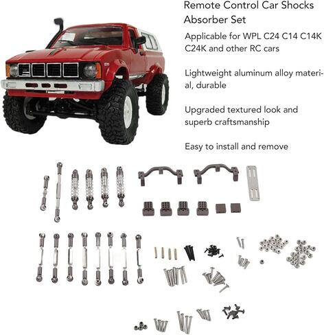 HAPIDIVIDA RC CAR UPGRADE KIT ، ترقية قطع الغيار صدمات سبيكة الألومنيوم APSORBER RC CARS ROD KIT لـ WPL C24 C14 C14K C24K RC CAR (OF) in Kuwait