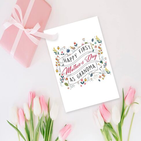 Ziwenhu Happy First Mothers Day Card كجدة ، بطاقات Perfect Granny Gifts من الأحفاد ، بطاقة عيد الأم الأولى مثل Bubbie من ابن الابن in Kuwait