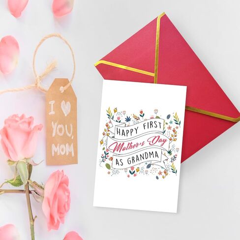 Ziwenhu Happy First Mothers Day Card كجدة ، بطاقات Perfect Granny Gifts من الأحفاد ، بطاقة عيد الأم الأولى مثل Bubbie من ابن الابن in Kuwait