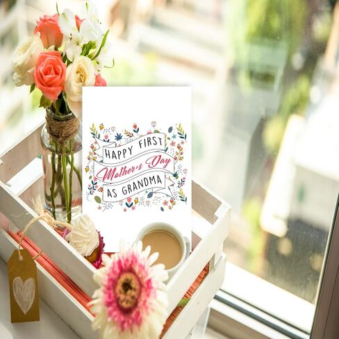Ziwenhu Happy First Mothers Day Card كجدة ، بطاقات Perfect Granny Gifts من الأحفاد ، بطاقة عيد الأم الأولى مثل Bubbie من ابن الابن in Kuwait