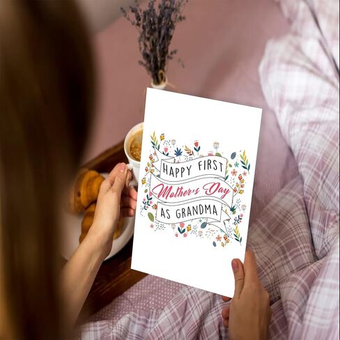 Ziwenhu Happy First Mothers Day Card كجدة ، بطاقات Perfect Granny Gifts من الأحفاد ، بطاقة عيد الأم الأولى مثل Bubbie من ابن الابن in Kuwait