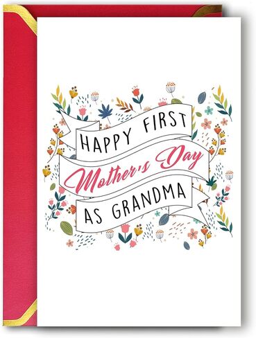 Ziwenhu Happy First Mothers Day Card كجدة ، بطاقات Perfect Granny Gifts من الأحفاد ، بطاقة عيد الأم الأولى مثل Bubbie من ابن الابن in Kuwait