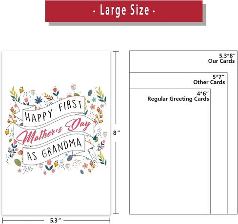Ziwenhu Happy First Mothers Day Card كجدة ، بطاقات Perfect Granny Gifts من الأحفاد ، بطاقة عيد الأم الأولى مثل Bubbie من ابن الابن in Kuwait