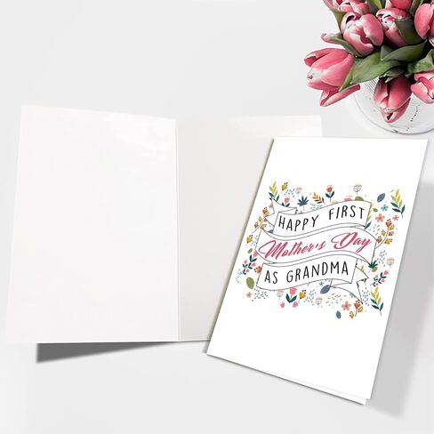 Ziwenhu Happy First Mothers Day Card كجدة ، بطاقات Perfect Granny Gifts من الأحفاد ، بطاقة عيد الأم الأولى مثل Bubbie من ابن الابن in Kuwait