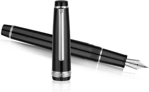 AUAUY Fountain Pen, Smooth Writing Black Fountain Pen, Refillable Ink Writing Pen, 0.38mm Extra Fine Nib, Consistent Ink Flow Luxury Pen for Nice Pens Enthusiasts, School, Office in Saudi Arabia