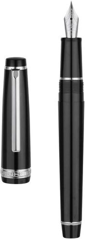 AUAUY Fountain Pen, Smooth Writing Black Fountain Pen, Refillable Ink Writing Pen, 0.38mm Extra Fine Nib, Consistent Ink Flow Luxury Pen for Nice Pens Enthusiasts, School, Office in Saudi Arabia