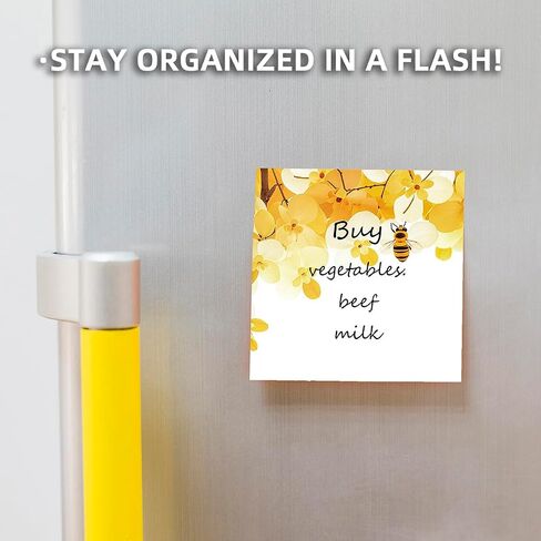 Cute Bee 4 Pack/200 Sheets 3x3in Sticky Notes Set, Adorable Cartoon Memo Pads with High-Adhesive, Reusable Tearable Post it Notes for Journal Planners Office School Home, Bulk Stationery Gift in Saudi Arabia