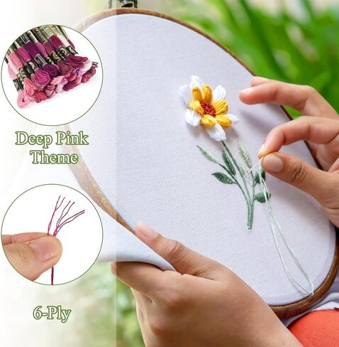 Craftdady 24 حزم الوردي 1 مم تطريز خيط سوار الصداقة in Kuwait