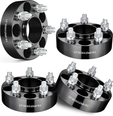 EVIL ENERGY 5x4.5 Wheel Spacers 2 inch Compatible for Ford Ranger 1983-2012, 5x114.3 mm Hubcentric with Lip 5 lugs 70.5 mm Hub Bore 1/2x20 Studs Black in Kuwait