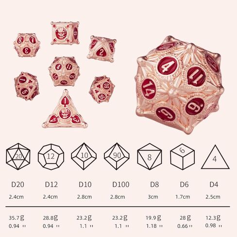 Surpass Metal dice Set DND dice Set for Dungeons and Dragons Polyhedral MTG dice Role Playing in Kuwait