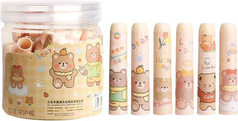 35 Pieces Cute Plastic Pencil Caps Cartoon Pencil Tip Protector Cover Clear Pencil Toppers Cute Pencil Caps for Wooden Pencils Extender Holders for Student School Office (Clear Multicolour) in Saudi Arabia