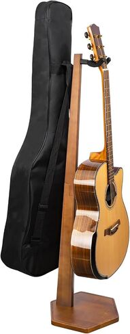 STRICH Acoustic Guitar Stand, HardWood 35.4" Height Floor Guitar Dispaly, Walnut Guitars Holder with Hanger for Home, Studio (FH1, Guitar Display) in Kuwait