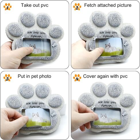 Pet Memorial Gift for Dog or Cats or Another Beloved Pets Companion,Paw/Heart Shaped Loss of Dog Cat Sympathy Gift,Pet Grave Dog Souvenir Gifts, Indoor Display,Outdoor Tombstone (Angel Heart) in Saudi Arabia