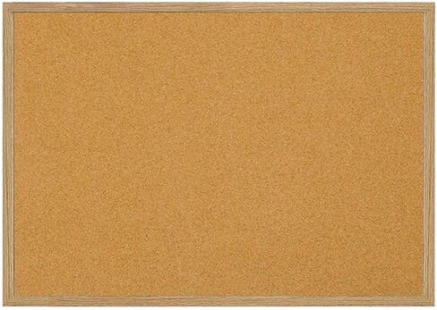 MasterVision Bulletin Board, Value Cork Bulletin Board/Pin Board, Oak Frame, 24" x 36" (MC070014231-799), Brown in Kuwait