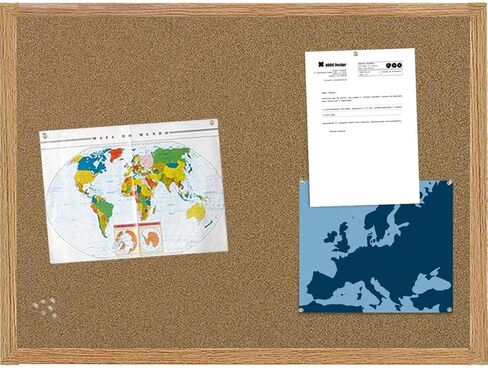 MasterVision Bulletin Board, Value Cork Bulletin Board/Pin Board, Oak Frame, 24" x 36" (MC070014231-799), Brown in Kuwait