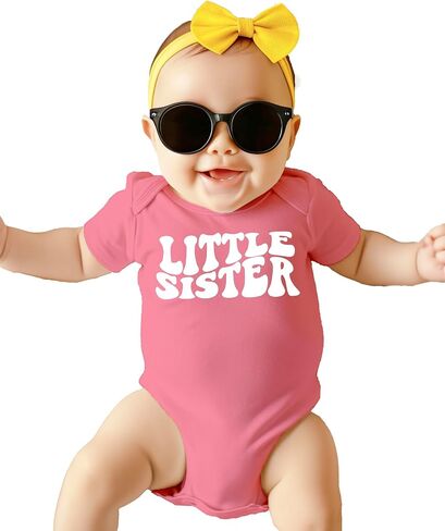 Olive Loves Apple Little Sister Groovy Wavy Bodysuits Sibling Matching Famiy Fun Outfits in Saudi Arabia