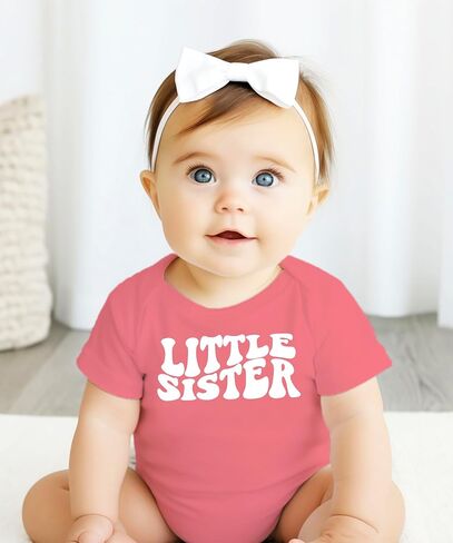 Olive Loves Apple Little Sister Groovy Wavy Bodysuits Sibling Matching Famiy Fun Outfits in Saudi Arabia