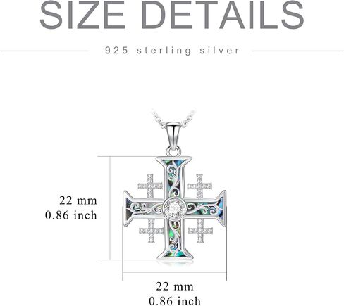 Jerusalem Cross Necklace for Men Women Sterling Silver Celtic Knot Cross Pendant Necklace Cross Jewelry for Birthday Christmas in Kuwait