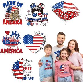 6 PCS استقلال يوم الاستقلال ملصقات الحديد على النقل العلم الحديد على شارات الشاشة خريطة القلب بقع جمجمة تصحيحات