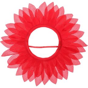 Logofun Sunflower Headgear Funny عباد الشمس زي قبعة عباد الشمس على شكل مربعات رأس الجدة الدعامة لصالح حفلات المهرجان - Red (42 سم)