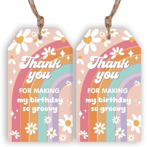 Serencatcher Groovy شكرا لك العلامات ، 50pcs حفلة رائعة الحفل