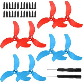 شفرات المروحة 8pcs ، أجنحة المروحة المنخفضة للضوضاء 3 شفرات دوارات الطائرات بدون طيار مع براغي وملحقات استبدال الطائرات بدون طيار لـ DJI Avata 2 Drone Blade (Blue ، Red)