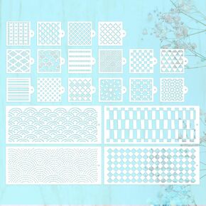 Paisley Element Stencils للطلاء - 12 PCS PET PAISLEY PEATHERERS Border Pattern Pattern Resultible Stencils Templates for Diy Wood Canvas Journaling Paper Paper Floard and Wall