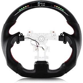 Real Carbon Fiber Steering Wheel For Infiniti G37 With stitching D-shaped Nappa Perforated Leather Flat-bottom Steering Wheel For Infiniti G37 2009-2013