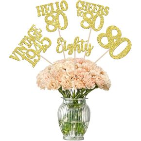 15pcs Happy 60th Birthday Centrepiece Sticks Sixtains Vintage 1965 Hello 60 Table Flower Centerpices Sticks Heaits to 60 Floral Decoration for Happy 60th Birthday Party Menced Supplies Supplies Gold