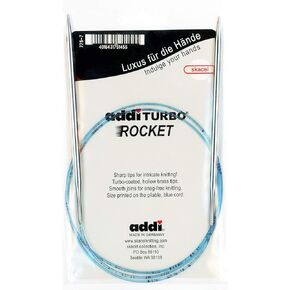 Addi Circular Turbo Rocket Lace Skacel الأزرق الحبل 24 بوصة (60 سم) حجم الولايات المتحدة 09 (5.5 مم)