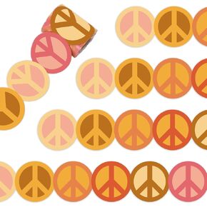 Whaline 32.8ft Groovy Retro Hippie Bulletin Board Border Boho Peace Sign Die Cut Trim Trim for Chalkboard Wall Decoration