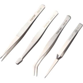 Feita Precision Craft Tweezers Tweezer Stainless Steel Tweezer للمجوهرات ، الصياغة ، أدوات الفنون للخرز والأظافر - 4 قطع Twizzers