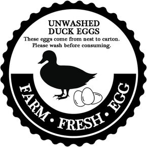 Generic Fresh,Unwashed Duck Egg Sticker,2 Inch Farm Fresh Duck Eggs Carton Labels
