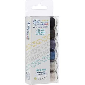 Sulky Sampler 12wt Cotton Petites ، Black and Gray Linds ، 6 حزم