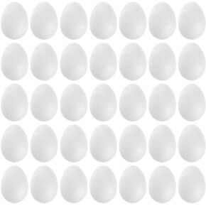 Foam Eggs for Easter 60pcs 2.3in Craft Polystyrene Eggs Smooth for Easter Holiday Spring Art Crafts Making Handmade DIY Painting School Projects