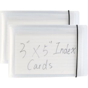 3x5 Index Cards Clear Plastic Holder Pouches Small Book Binder 40 Page Hold 80 Cards 4 Pack