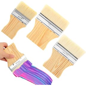 3 Pack Flat Paddle Paint Brush Set, Wool Paint Brushes, Wide Paint Brush Large Paint Brush 3/4/5 Inch Paint Brush, Art Paint Brush, Painting Brushes for Oil and Acrylic Paints