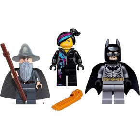 Lego's The Lord of The Rings: Gandalf The Grey Mini Figure/Super Heroes Batman Minifigure Dark Gray Gold Belt/Wyldstyle with Hoodie Down + Bonus: 1 Classic Brick Separator.