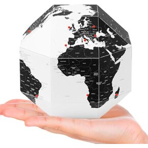 Dearworld ، The Pinnable Globe مع 50 دبابيس ، خريطة ثلاثية الأبعاد للمنزل ، ديكور الأعمال والمكاتب ، ورقة سميكة عالية الجودة ، تجمع في ثوان ، هدية مثالية للمسافرين (العالم مع أسماء البلد ، xxs)