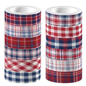 12 PCS استقلال يوم Washi Tape Merry Christmas Print Tape Christmas Tree Snowman Santa Claus Pattern Devinative Paper Paper Sticker لعيد الميلاد ملصق الكتيب لعيد العطلة
