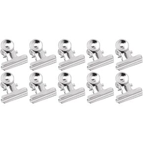 10 Pcs Silver Metal Grip Clip Food Bag Clamp Paper Document Ticket，Clips, Clamps and Rings